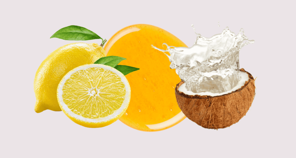 lemon, honey, coconut water. glowing facial mask recipes