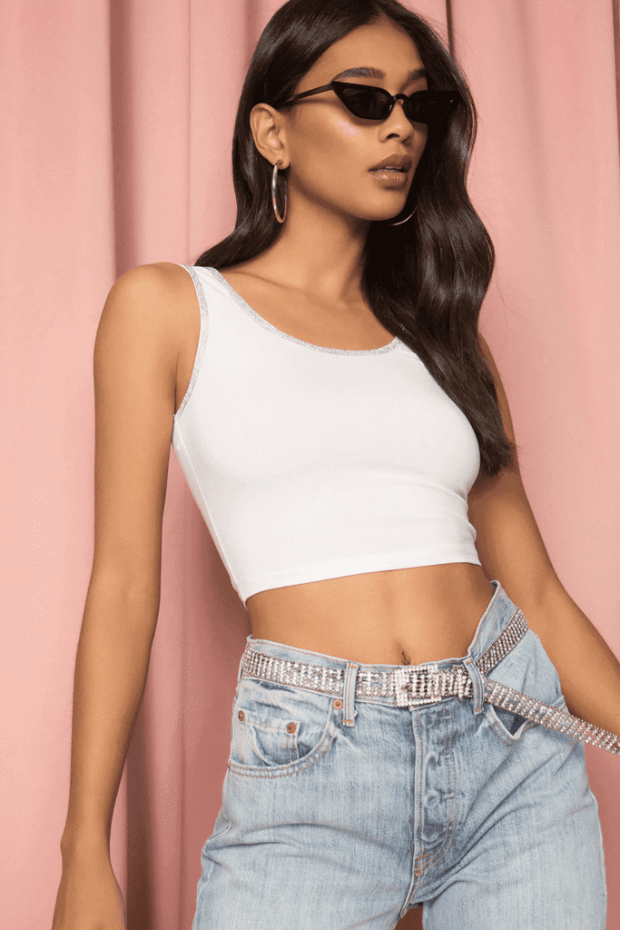 Diamante crop top from Superdown. Y2K fashion