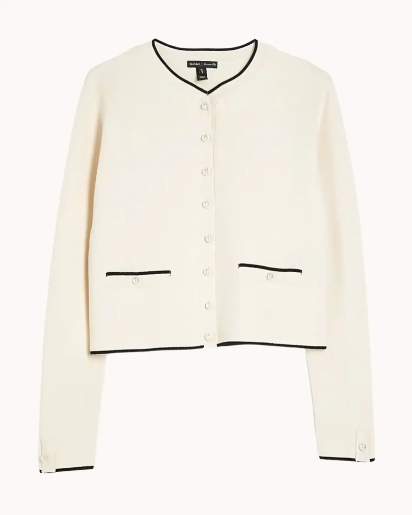 Cream Military Cardigan