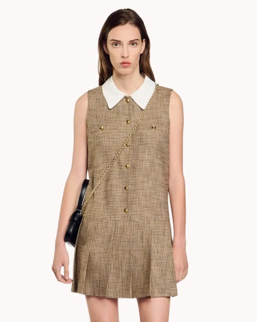 Short micro houndstooth dress