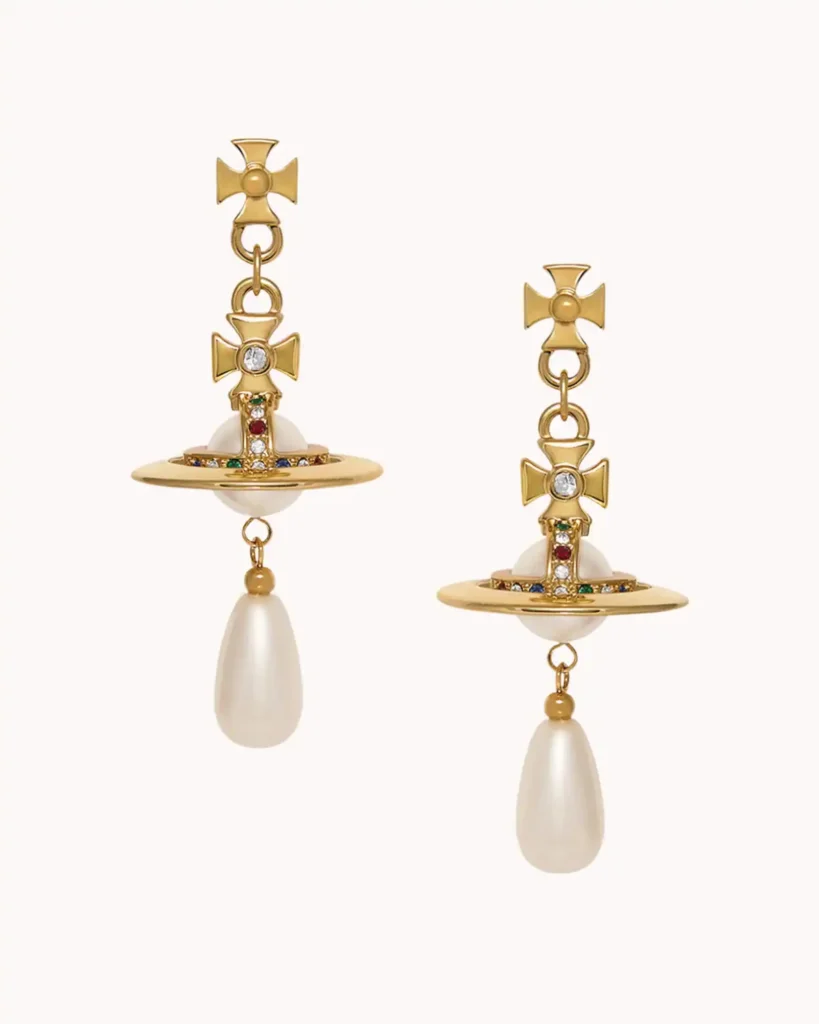 gold Pearl Drop Earrings