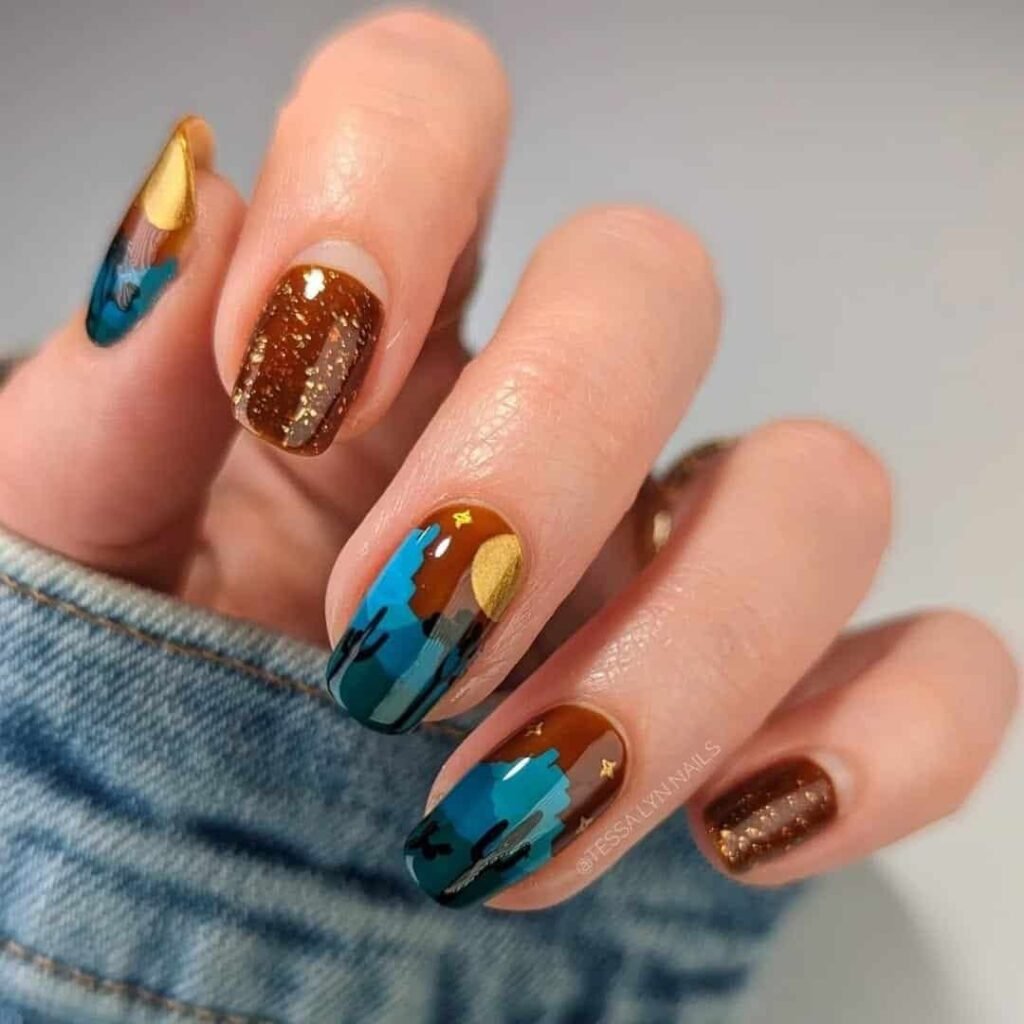 desert landscape nails