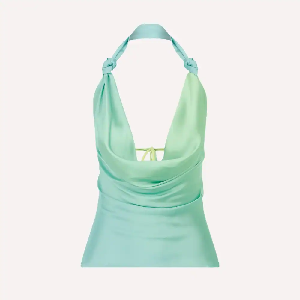Cowl+Neck+Blouse+In+Turquoise