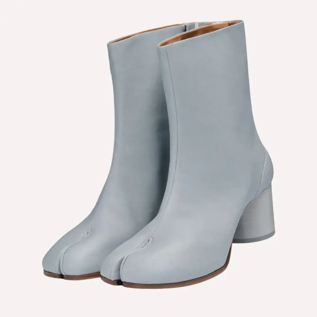 pale blue tabi ankle boots