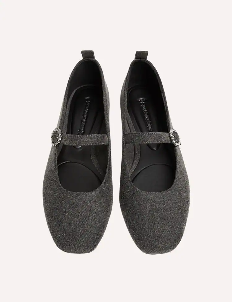 grey denim ballet shoes