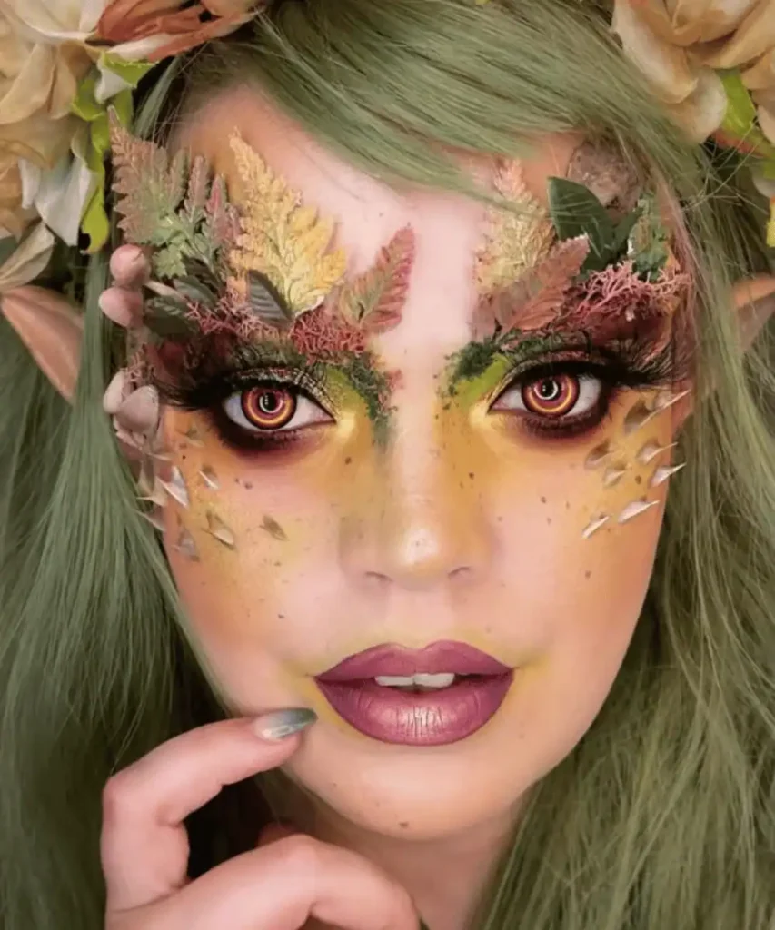 autumn leaf goddess fairy makeup