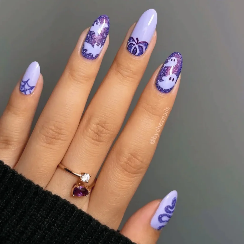 Purple halloween nails