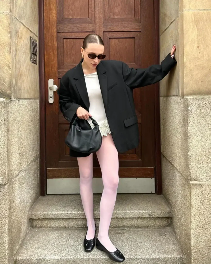 ballerina outfit with a black blazer