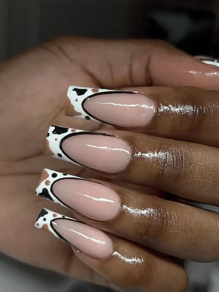 cow print French tip