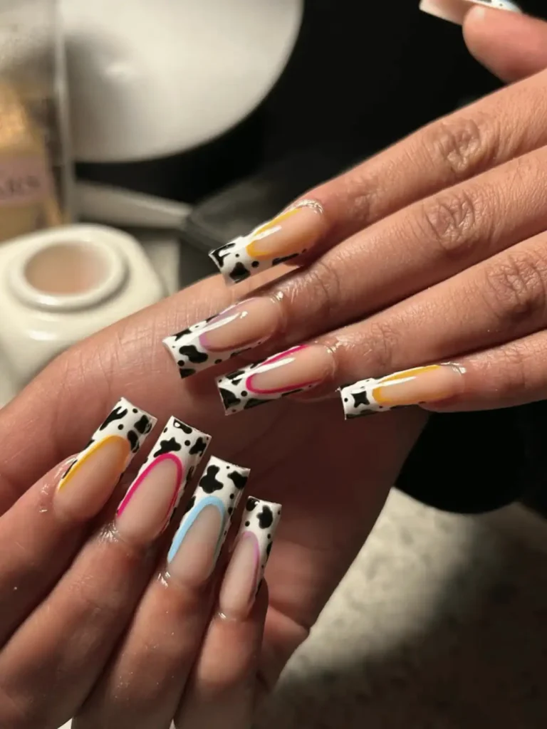 cow print nails