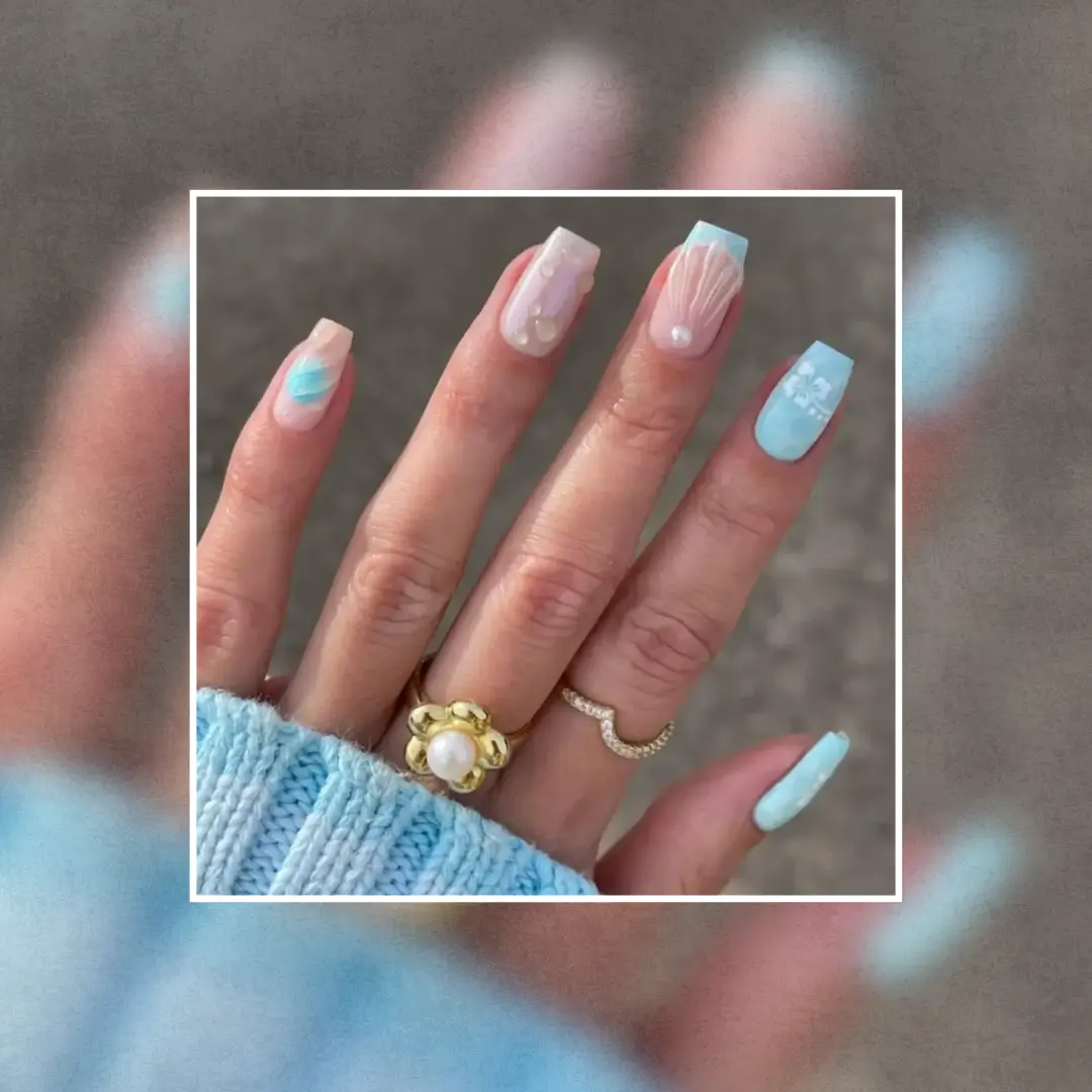 15 Aquamarine Nail Designs