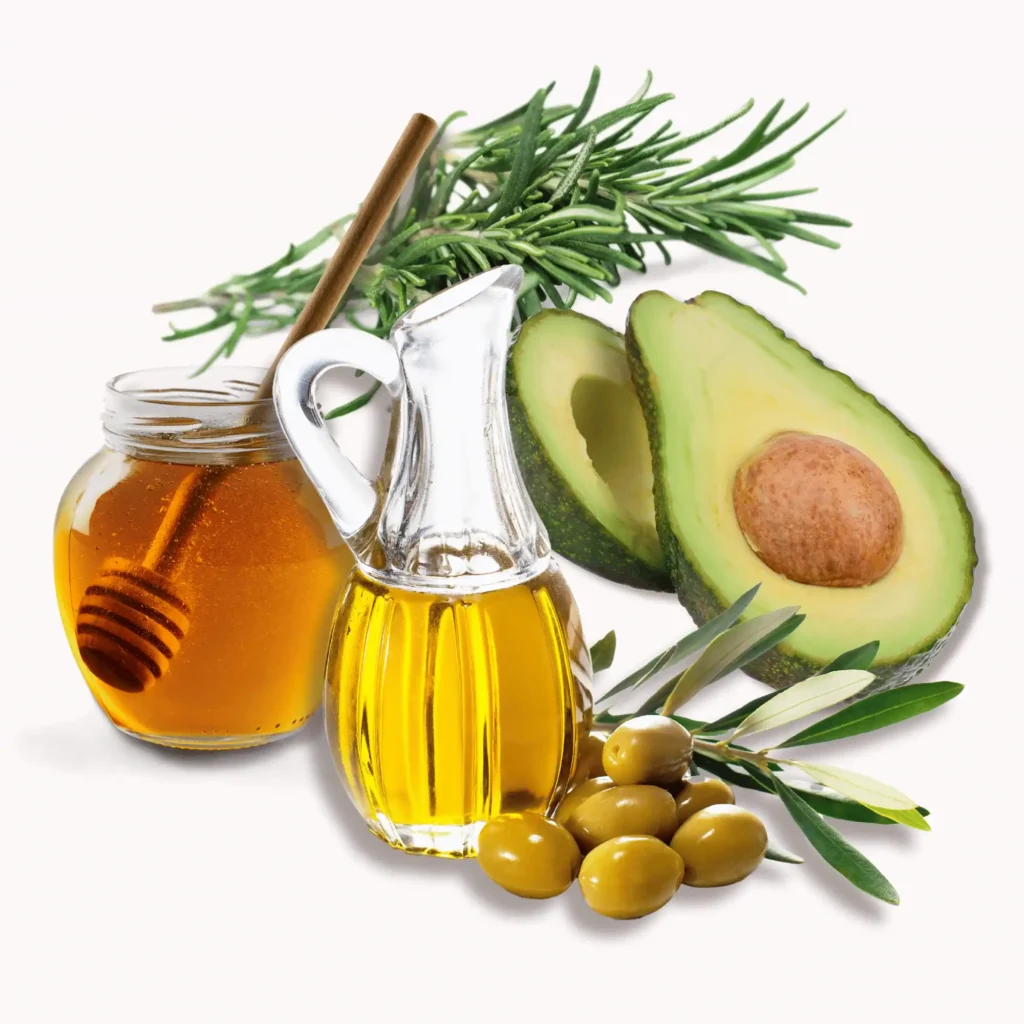 avocado, honey, rosemary, olive oil hair mask