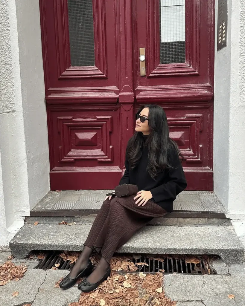 old money style outfit with tabi shoes