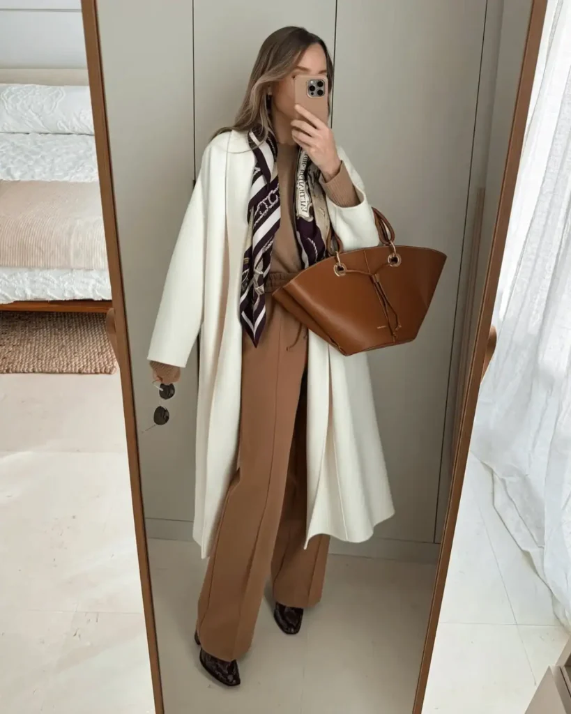 printed scarf old money outfit idea