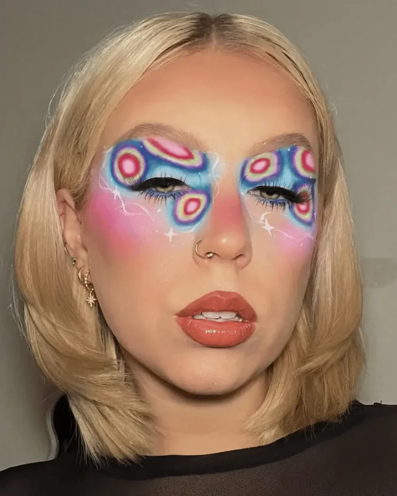 pink and blue aura makeup