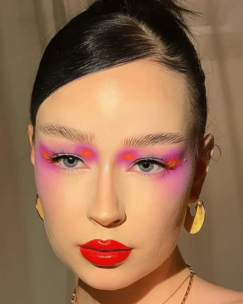 pink and orange aura beauty makeup
