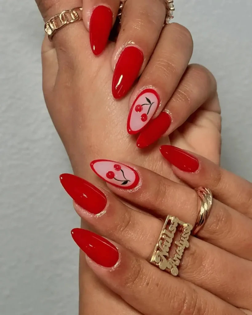 red Cherry Nail design