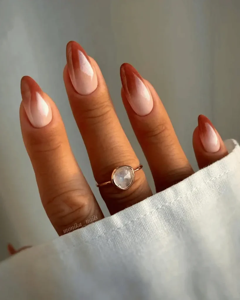 brown ombre nail design