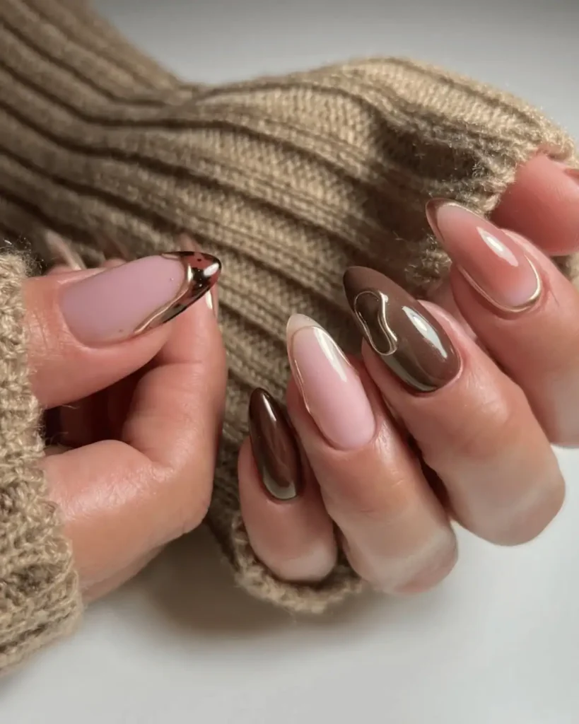 mocha mousse nail ideas