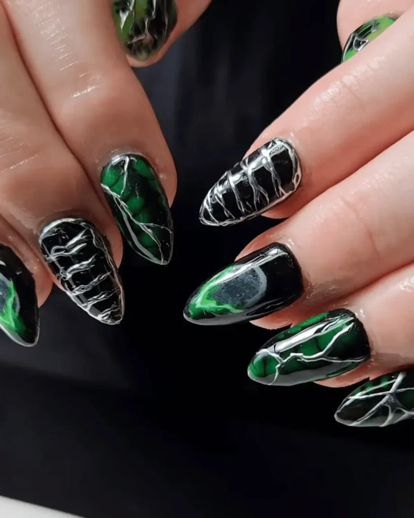Green medieval nails