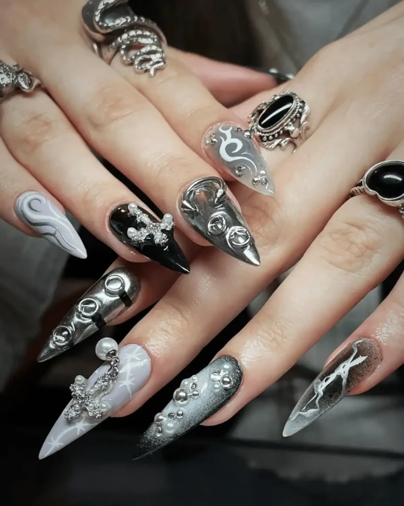 Monochrome medieval nails