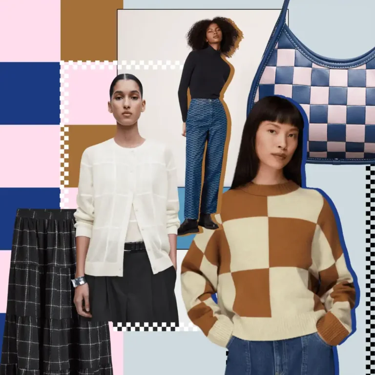 checkerboard fashion pieces