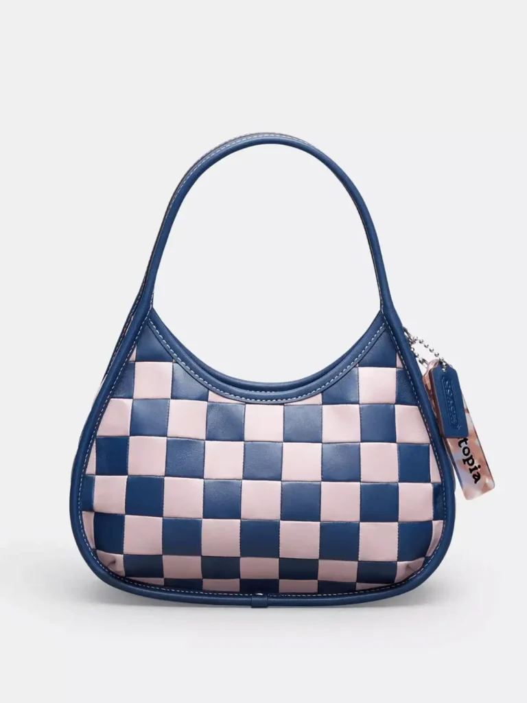 pink and blue checkered bag.  Checkerboard fashion pieces to buy