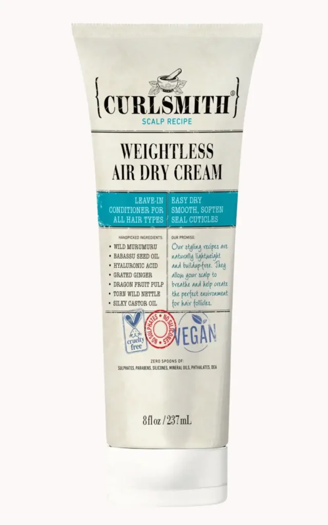 Curlsmith Weightless Air Dry Cream. best curl creams for low porosity hair