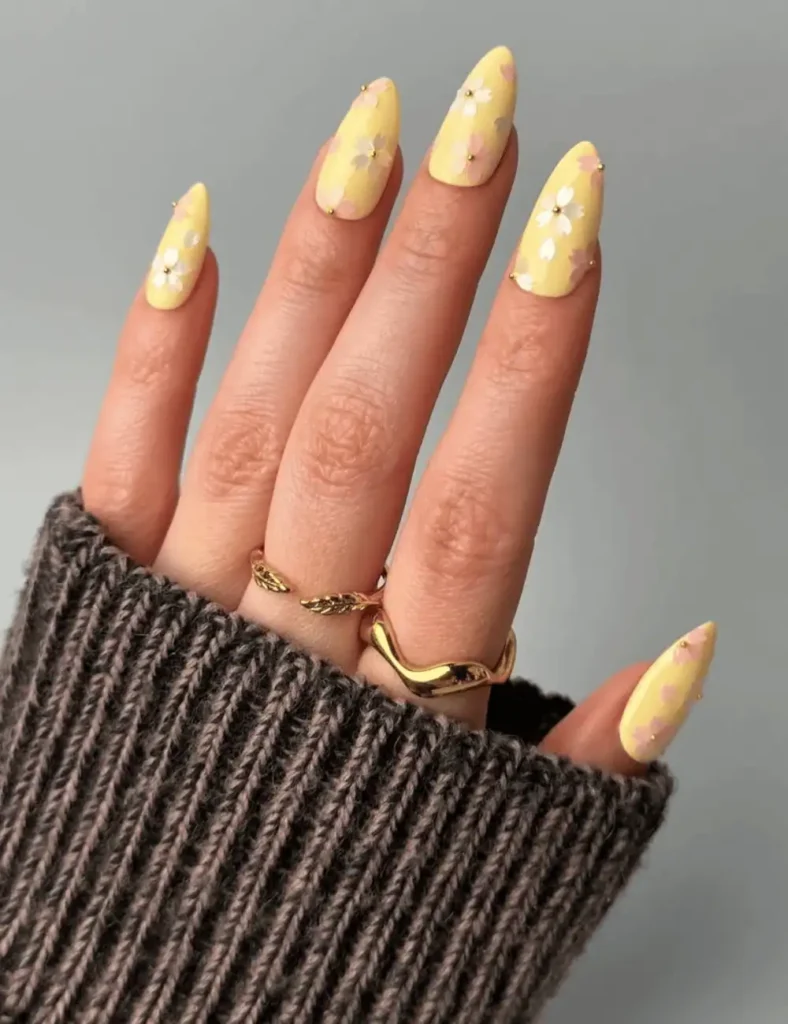 butter yellow nail designs