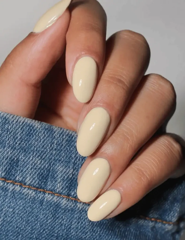 plain yellow nail designs