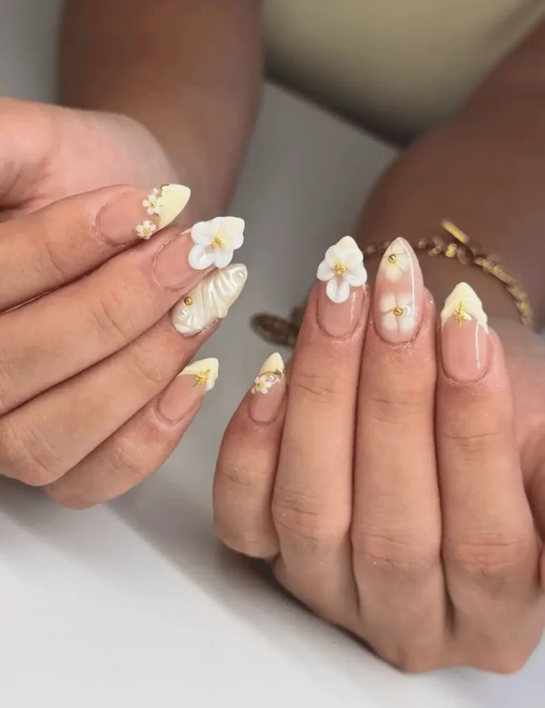 butter yellow nail designs