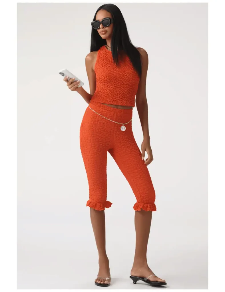 Anthropologie Popcorn Knit Capri Pants