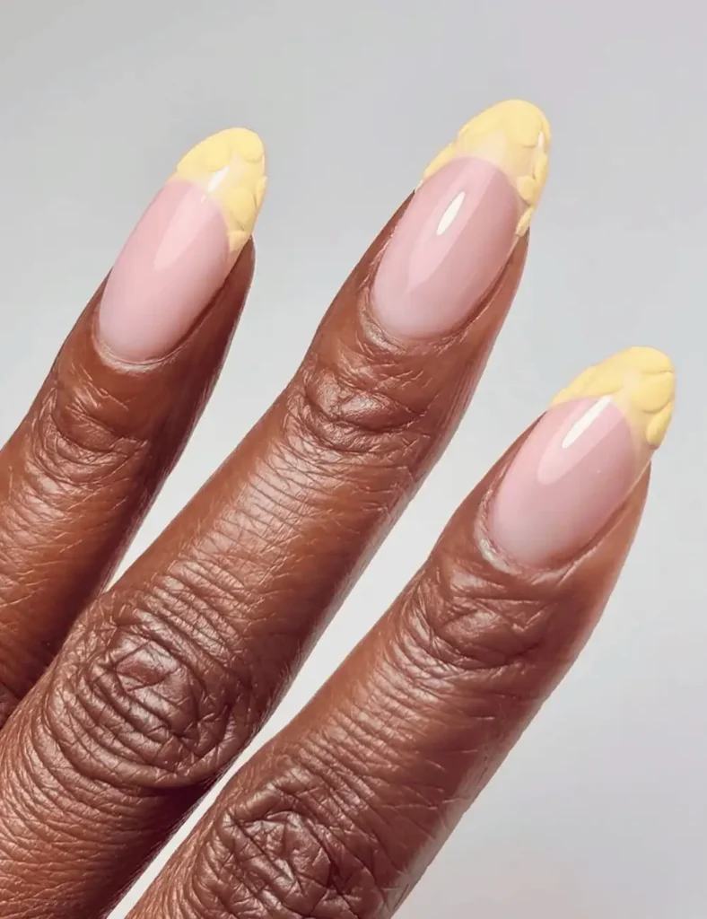 yellow tip nails