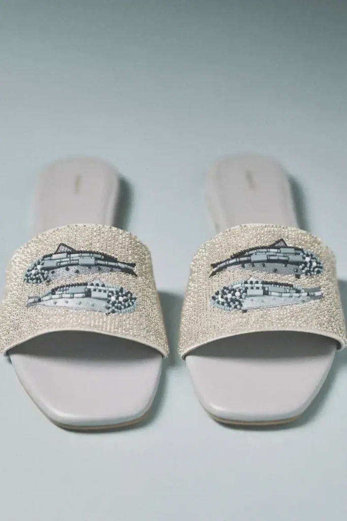 The Fiona Beaded Slide Sandals from Anthropologie
