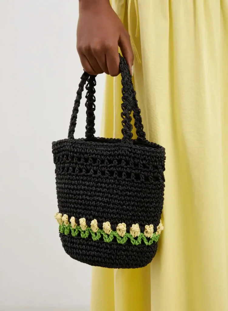 Damson Madder Raffia Tulip Grab Bag