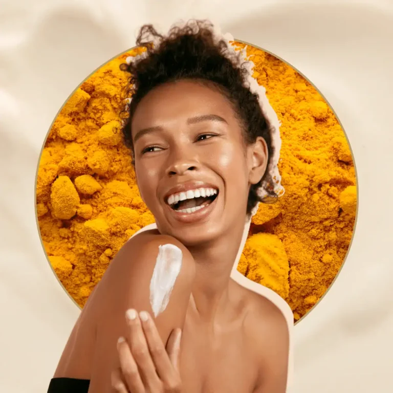 Bodyskincare.Smilingblack-woman-applying-body-cream-portrait.-DIY-Turmeric-Body-Butter-Recipes