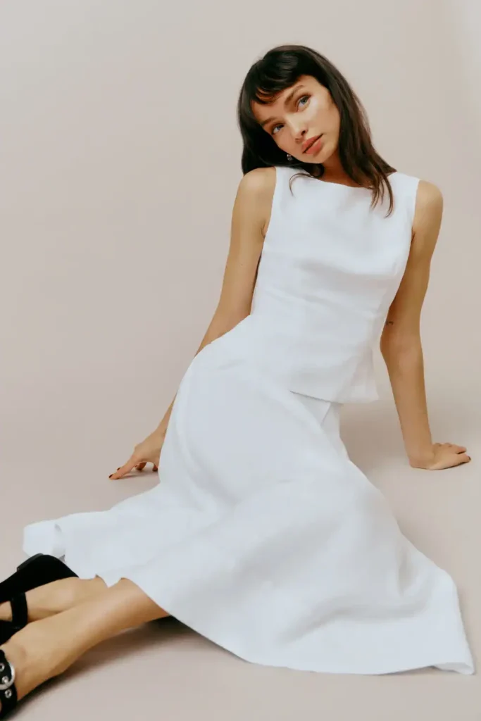 White Moya Linen Two Piece. Affordable Old Money