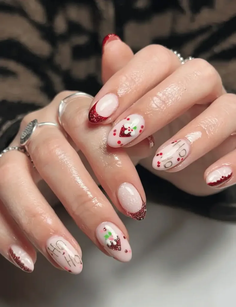 white christmas nails