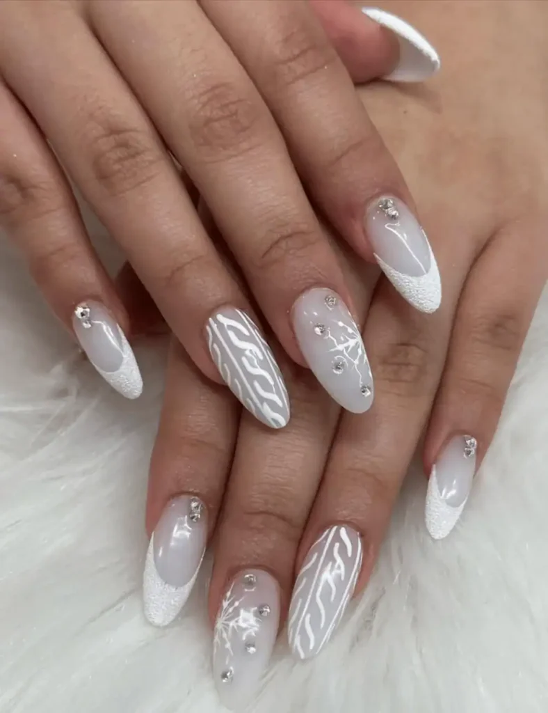 white christmas nail ideas