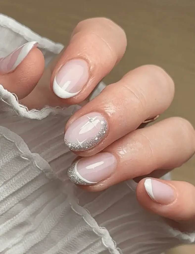 white tip christmas nails