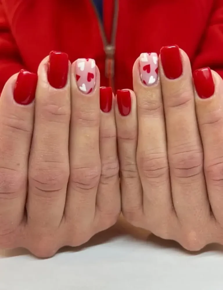 Classic-Red-With-a-Heart-Twist.-Short-Valentines-Day-Nail-Ideas