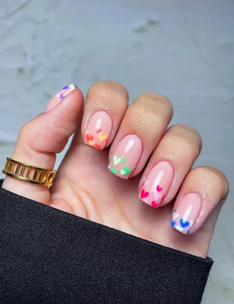 Rainbow-Heart-Tips.-Short-Valentines-Day-Nail-Ideas