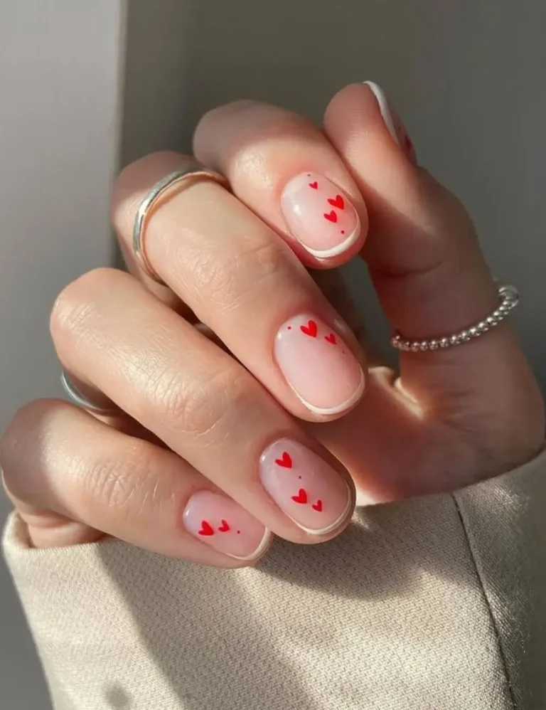 Tiny-Hearts-Barely-There-nails.-Short-Valentines-Day-Nail-Ideas